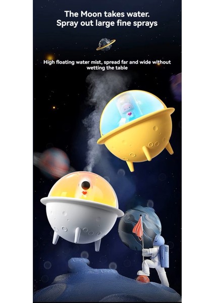 Mini Hava Nemlendirici Astronot Gezegen Temalı Renkli Işık Efektli Aroma Difüzör