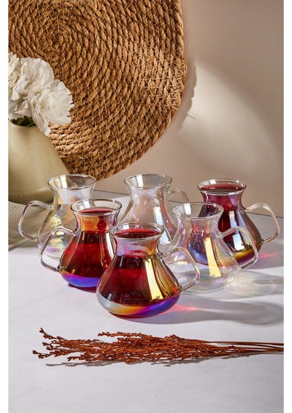 Ehl-I Keyf Luster 6'lı 200 ml Borosilikat Çay Bardağı Seti