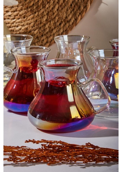 Ehl-I Keyf Luster 6'lı 200 ml Borosilikat Çay Bardağı Seti
