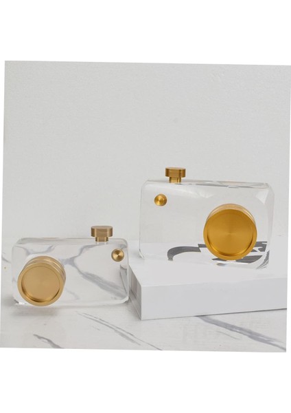 Kristal ve Altın Detaylı Dekoratif Fotoğraf Makinesi