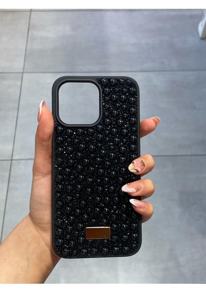 Iphone 14 Pro Max Uyumlu Işıltı Taş Detaylı Premium Kılıf