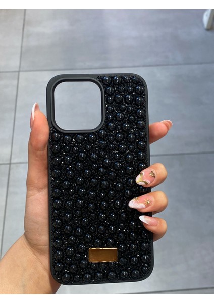 Iphone 14 Pro Max Uyumlu Işıltı Taş Detaylı Premium Kılıf