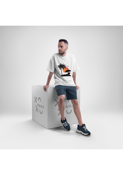 Günbatımı Baskılı T-Shirt