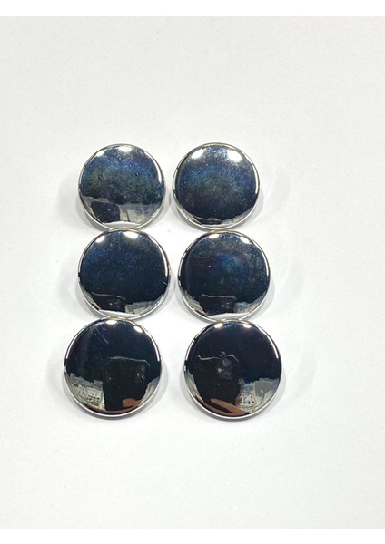 Ceket Düğmesi / Metalize(plastik) Düz Model / Gümüş 2,2 Cm