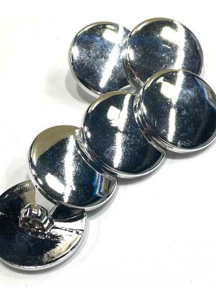 Ceket Düğmesi / Metalize(plastik) Düz Model / Gümüş 2,2 Cm modelleri