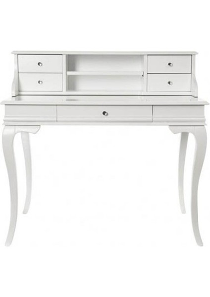 Nostaljik Ahşap Çalışma Masası – 110 cm Beyaz