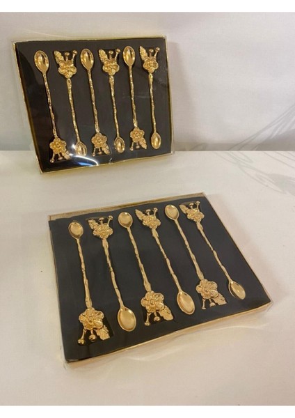 6'lı şık çay kaşığı seti, paslanmaz çelik, zarif tasarım, kaliteli kullanım