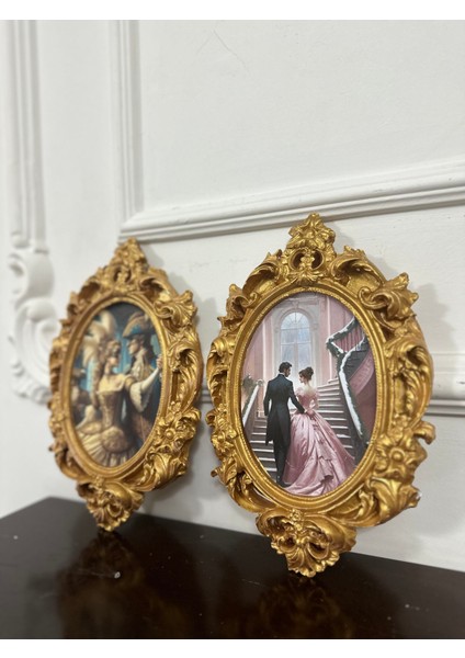 Vintage Tarzı El Yapımı 2li Tablo Set 26 cm modelleri