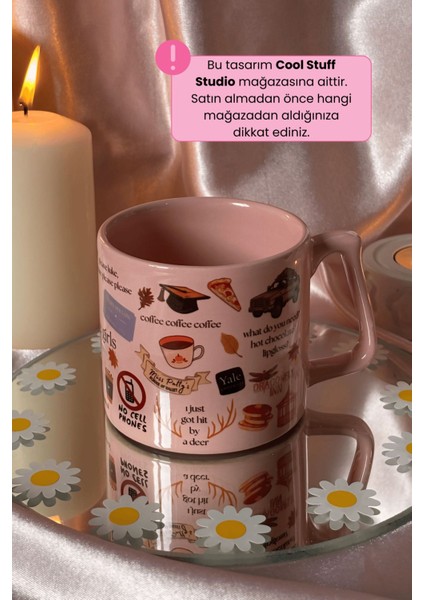 Pembe Seramik Kupa, Şık ve Sıcak Anlar İçin Ideal, Tekli Paket
