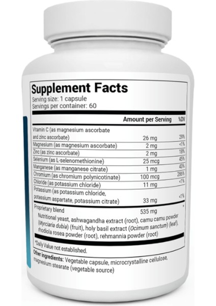 Adrenal Cortisol Support - Mood, Focus, Relaxation Stress 60 Capsul.usa Menşei.ozelsporcugıdaların'dan 3865 fiyatları