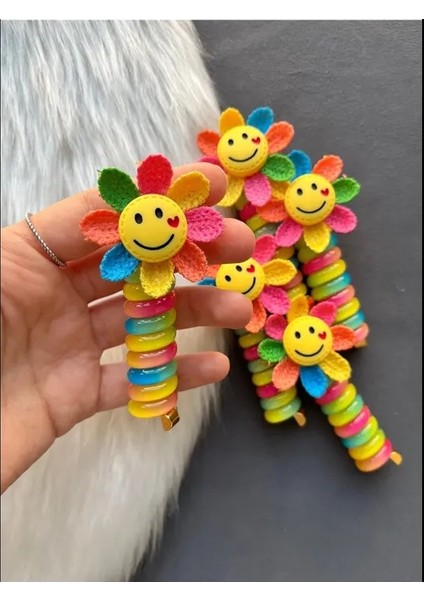 Sevimli Şık Gülen Güneş Spiral Toka 2 Adet
