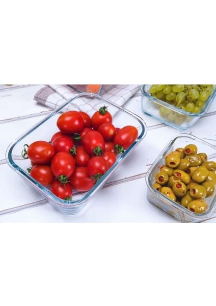 Fresco Kilitli Saklama Kabı 2'li Set 1200CC Dikdörtgen Beyaz Kapaklı (FRS-257)