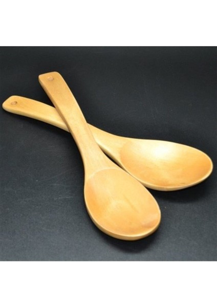 Şık ve dayanıklı tek renk tahta kaşık çift seti, kullanışlı ve klasik tasarım