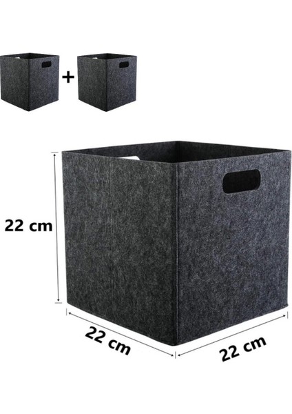 Çamaşır Sepeti Oyuncak Sepeti Küçük Boy Çok Amaçlı Organizer 3 mm Keçe 22X22X22 cm