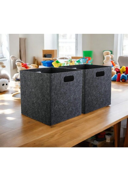 Çamaşır Sepeti Oyuncak Sepeti Küçük Boy Çok Amaçlı Organizer 3 mm Keçe 22X22X22 cm fiyatları