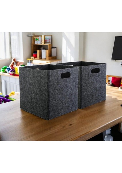 Çamaşır Sepeti Oyuncak Sepeti Küçük Boy Çok Amaçlı Organizer 3 mm Keçe 22X22X22 cm modelleri