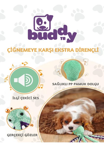 Mint Yeşil Peluş Ahtapot - Ananas Dokuma - Çiğnemeye Karşı Dirençli