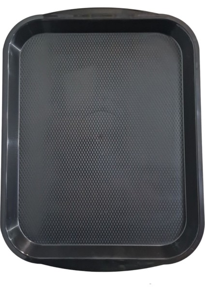 Siyah Plastik Servis Tepsisi 40x31 cm, Dayanıklı ve şık tasarım