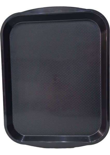 Siyah Plastik Servis Tepsisi 40x31 cm, Dayanıklı ve şık tasarım