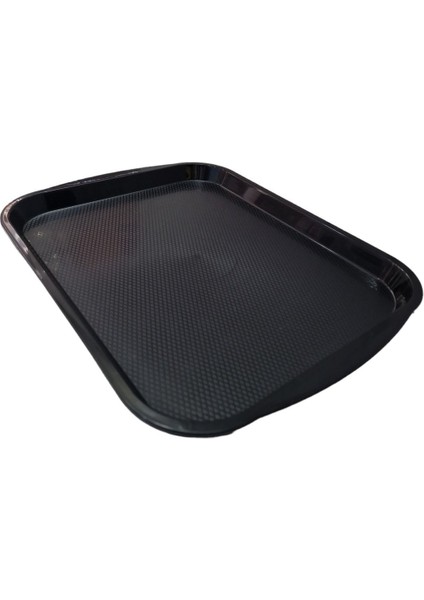 Siyah Plastik Servis Tepsisi 40x31 cm, Dayanıklı ve şık tasarım