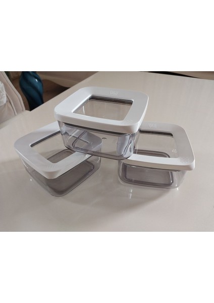 Kare Saklama Kabı 350 ml Beyaz Kapak Vp 329