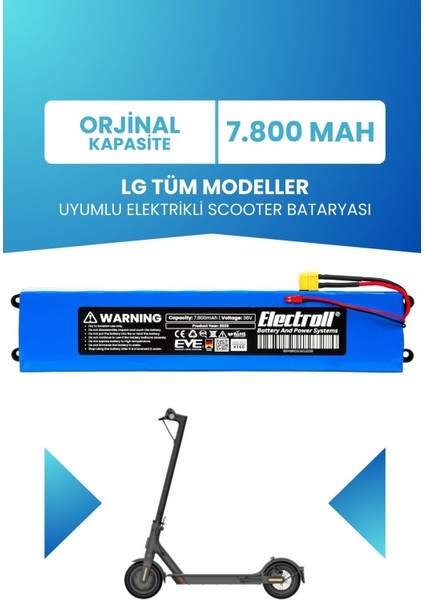 Lg Tüm Modellerle Uyumlu Scooter Batarya 36v 7.800mAh Pil Elektrikli Scooter Bataryası Değişimi
