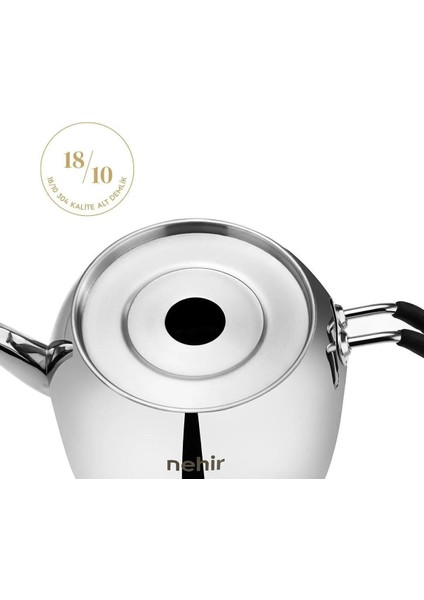 Şık paslanmaz çelik çaydanlık takımı, modern ve dayanıklı, 2 litrelik metal renkli set fırsatları