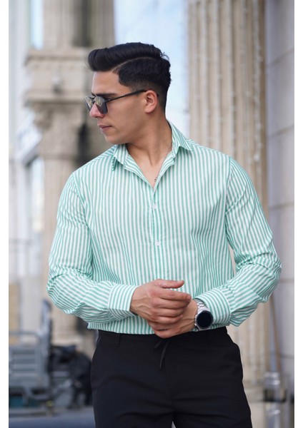 Keten Italyan Kesim Özel Kalıp Erkek Düz Gömlek Likralı Terletme Yapmaz