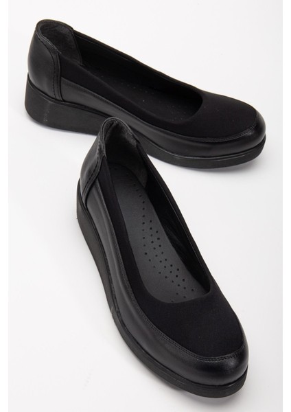 Kadın Günlük Ayakkabı Siyah Streç Ortopedik