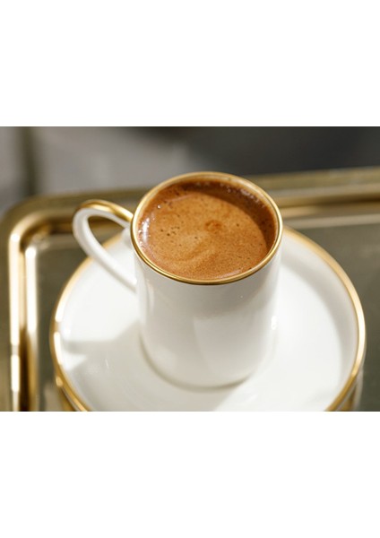 Marella Porselen 6 Kişilik Kahve Fincan Takımı 85 ml Gold