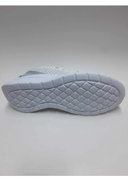 Beyaz Renk Triko Hafif Beyaz Taban Rahat Bağcıklı Esnek Yazlık Erkek Ayakkabı fırsatları