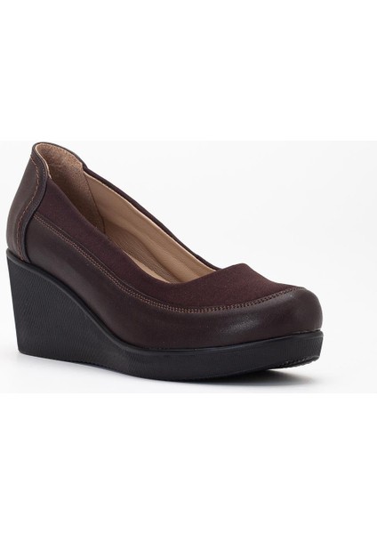 Kadın Dolgu Topuk Ayakkabı Kahve Streç Ortopedik fırsatları