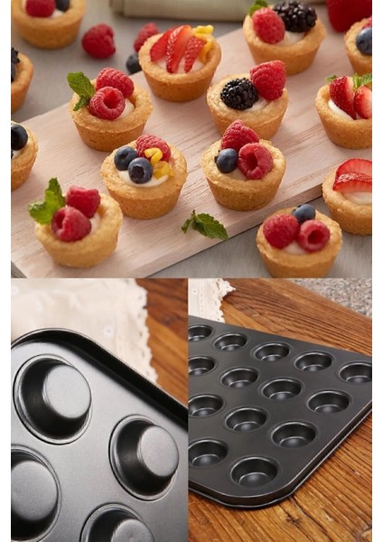 24'lü Çok Amaçlı Kek ve Tartolet Kalıbı, Metal, 1 Parça, Muffin Formu