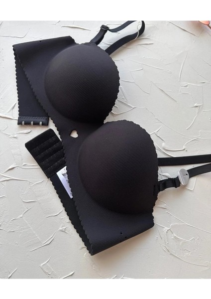 Ithal Ektsra Push Up El Kaplı Kalp Detaylı Dikişsiz Yumuşak Sütyen