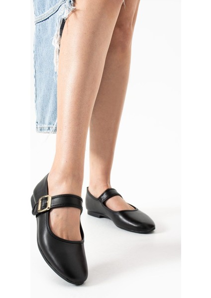 Hova Bant Detaylı Cilt Yuvarlak Burun Düz Taban Günlük Kadın Babet modelleri