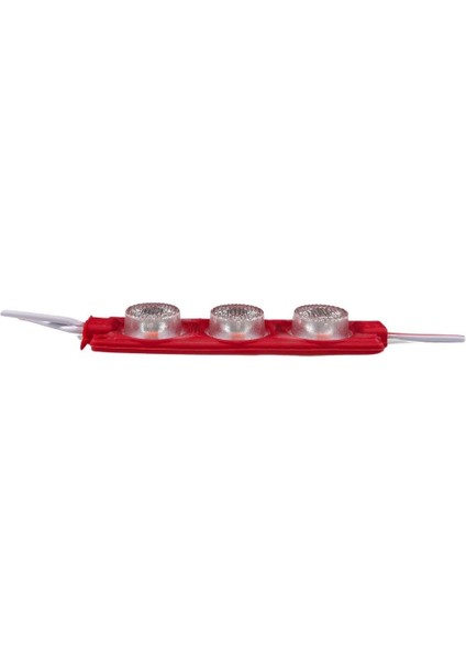 24 Volt Kırmızı 3 Watt 3 Lü Lensli 3030 Reklamcı Modül (10 Adet)