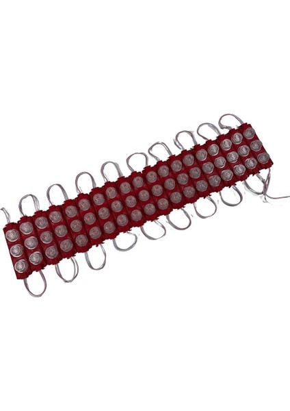24 Volt Kırmızı 3 Watt 3 Lü Lensli 3030 Reklamcı Modül (10 Adet)