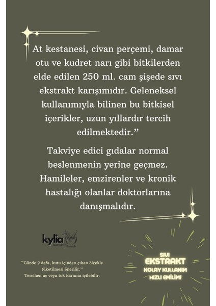 At Kestanesi, Kudret Narı, Civan Perçemi ve Damar Otu Ekstraktı fiyatları