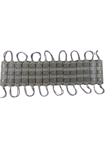 24 Volt Gün Işığı Watt 3 Lü Lensli 3030 Reklamcı Modül (10 Adet)