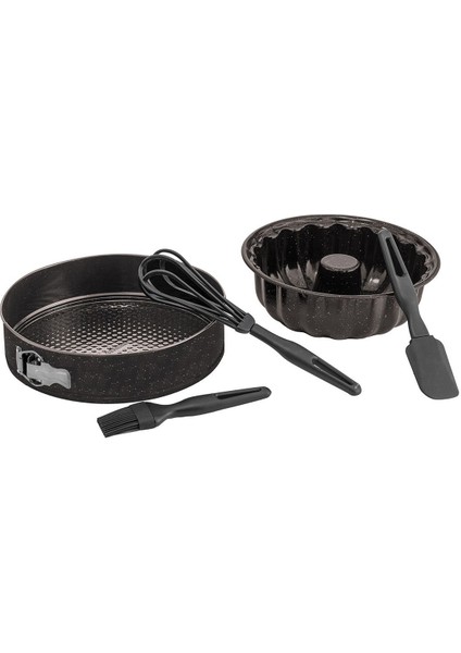 Şık 5 Parça Siyah Kek Seti, Alüminyum Tasarım, Lezzetli ve Kaliteli Malzeme