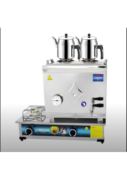 Osmanlı Mizan 25 Lik Doğalgazlı 20 Litre 2 Demlikli Çay Kazanı Ocağı Çay Makinesi