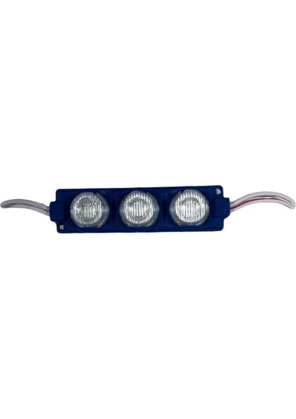 24 Volt Mavi Watt 3 Lü Lensli 3030 Reklamcı Modül (10 Adet)