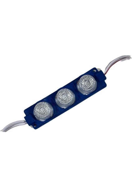 24 Volt Mavi Watt 3 Lü Lensli 3030 Reklamcı Modül (10 Adet)