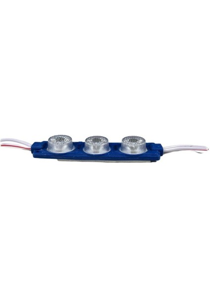 24 Volt Mavi Watt 3 Lü Lensli 3030 Reklamcı Modül (10 Adet)