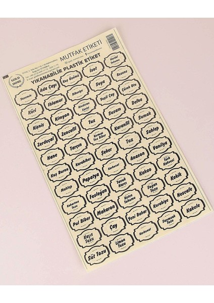 Baharatlık Baharat Etiketi Kavanoz Sticker 55 Adet