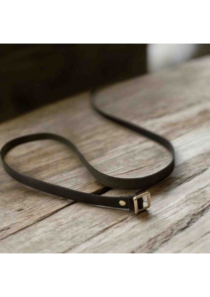 Sakleather Haki Renk Kadın Orijinal Deri Kemer