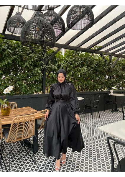 Lia Siyah Tesettür Abiye Elbise fiyatları