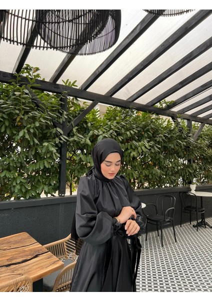 Lia Siyah Tesettür Abiye Elbise modelleri