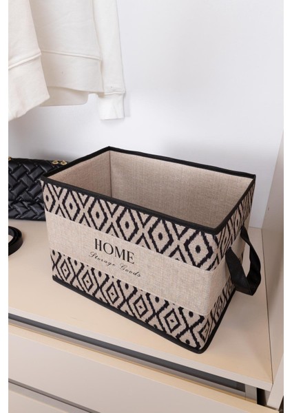 (3 Adet) Bohe Kulplu Düzenleyici (22 x 34 x 24 cm ) Mini Organizer Düzenleyici Hurç Kutu Kumaş Sepet modelleri