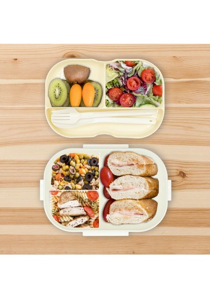 1200ML 2 Katlı 6 Bölmeli Bento Beslenme Çantası - Hava Kilitli, Mikrodalgada Kullanılabilir, Bpa'sı